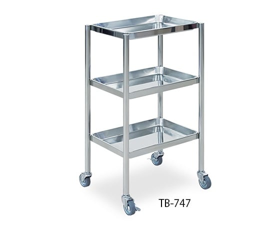 3段トレー付ステンレスワゴン 幅45.5×奥行31.5×高さ81cm