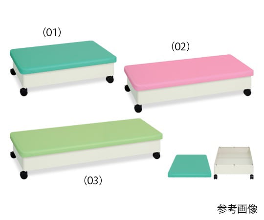 62-8629-52 スツールロッカー(03) 幅55×奥行170×高さ25cm 黒 TB-1281