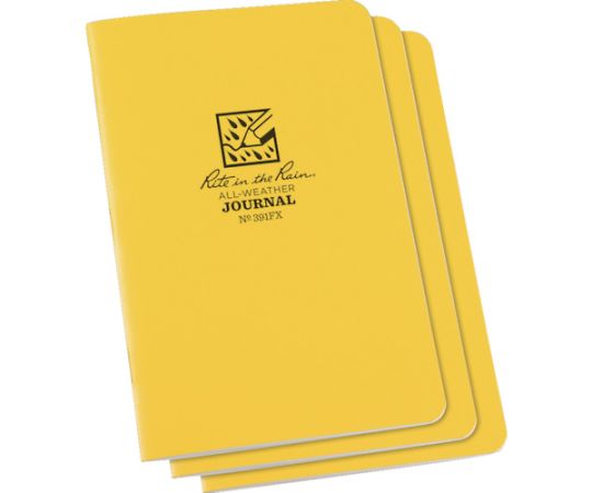 4　5/8X7　ステイプルノートブック（3冊セット）ジャーナル・イエロー