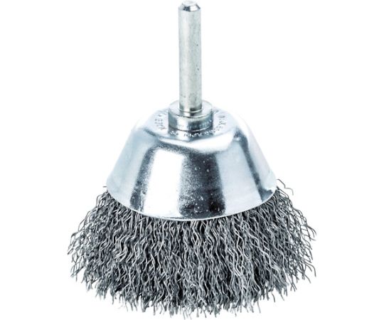 軸付カップ型ブラシ　スチール波線0.3　Φ50