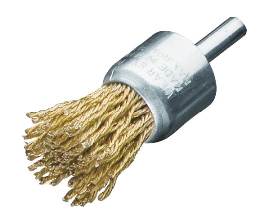 軸付エンド型ブラシ　コード真鍮波線0.22　Φ17