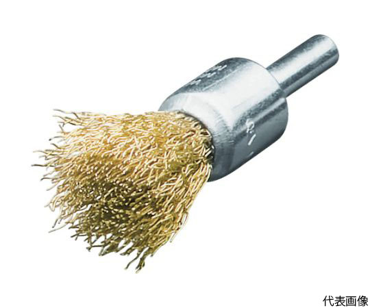 軸付エンド型ブラシ　真鍮波線0.3　Φ30