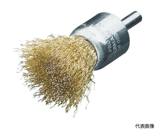 軸付エンド型ブラシ　高張度真鍮波線0.25　Φ30