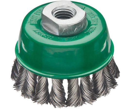 左右逆ノットカップブラシ　Φ65　ステンレス線　線径0.5