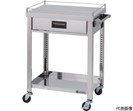 4方コボレ止め・引出付ワゴン　2段