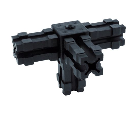 25mmアルミフレーム用ジョイント　4方向　穴付き