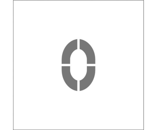 ステンシル　マグネット　0　文字サイズ50×40mm