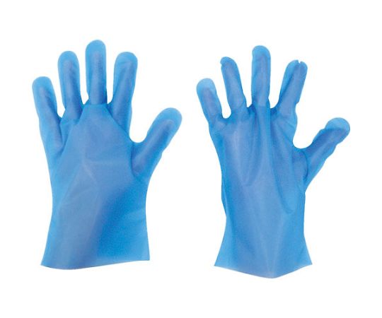 使い捨て手袋 S-HYBRIDグローブ五本絞り L ブルー 1箱（200枚入） BHG-L
