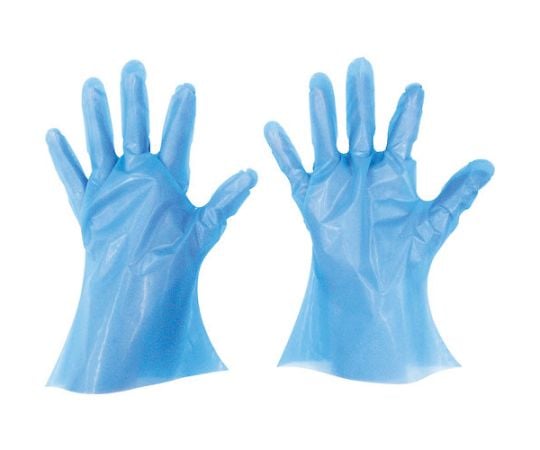 使い捨て手袋 S-HYBRIDグローブニューマイジャスト L ブルー 1箱（200枚入） BHN-L