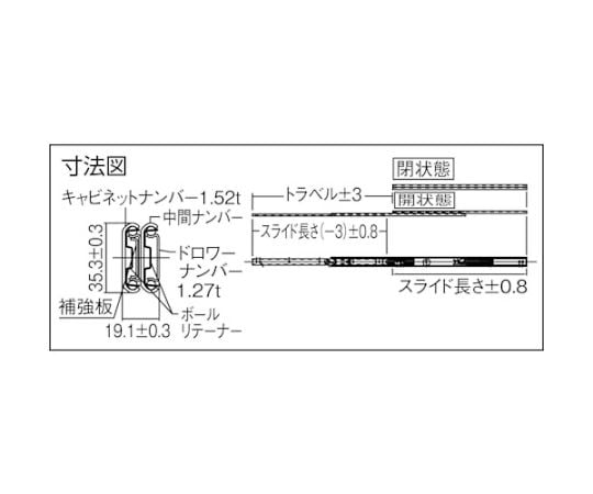 62-8861-95 ダブルスライドレール558.8mm C305-22A 【AXEL】 アズワン