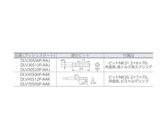 日東工器 電動ドライバー ブラシレスS 適合小ねじ2.6〜5.0mm DLV30S12P