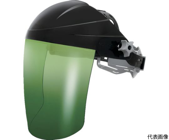 かぶり型防災面　クリア、グリーン#3　ジョグダイヤル調節機能