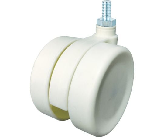 デザイン双輪キャスター「Frog」白　ネジ　自在　65mm