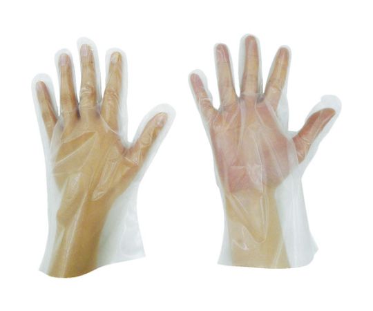 使い捨て手袋 S-HYBRIDグローブ五本絞りL 半透明 1箱（200枚入） HG-L