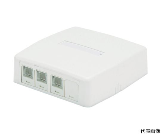 CAT6スプリングシャッター付きローゼットキット　4個口（3ジャック+1ブランク）　白