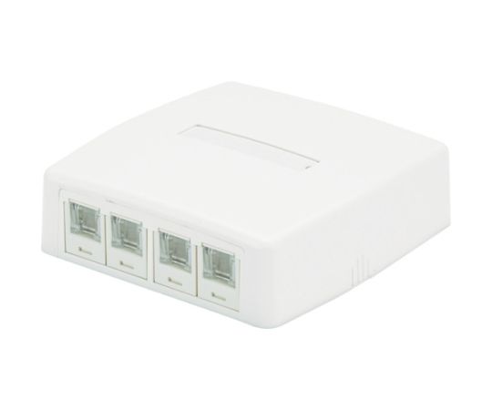 CAT5Eスプリングシャッター付きローゼットキット　4個口　白