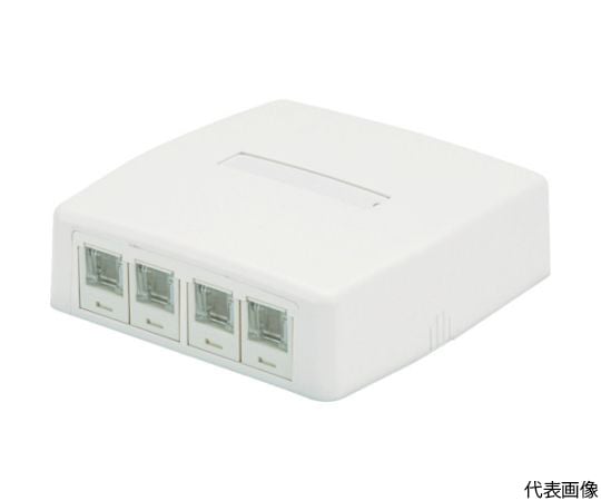 CAT6Aスプリングシャッター付きローゼットキット　4個口　白