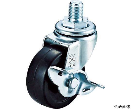 ねじ込み式 自在 キャスター ゴム 車輪径50mm ストッパー付き Lタイプ LT型 ネジ寸法M8×14ピッチ1.25