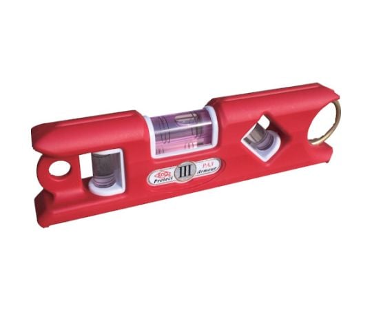 ポケット水平器 プロテクトアーマー3 レッド