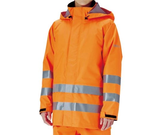 雨衣　レインベルデN　高視認仕様　上衣　蛍光オレンジ　L　RAINVERDE-N-UE-OR-L