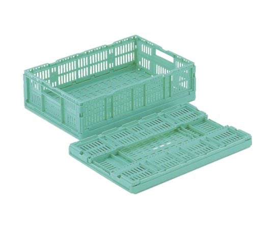 折りたたみコンテナ 379388 RSコンテナーRS-M615（薄型折りたたみコンテナー） 緑