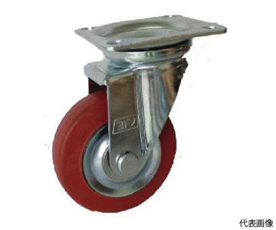 プレス製自在金具付赤ゴム車　130φ