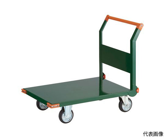 鋼鉄製運搬車　800X450　ハンドル側自在車