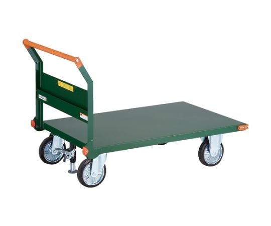 鋼鉄製運搬車 1200X750 ハンドル側自在車 Lストッパー付