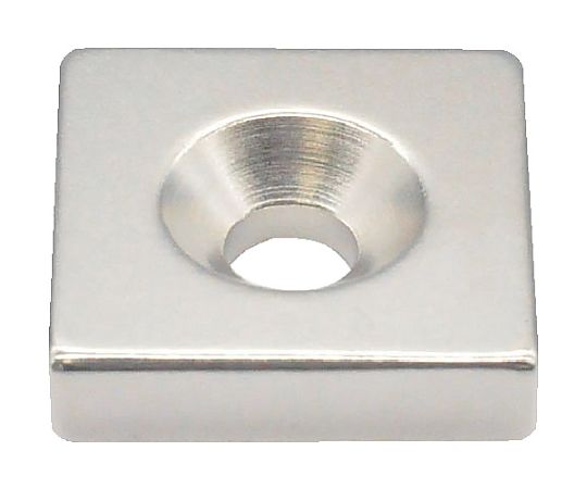 ネオジム角形磁石 皿ネジ穴付 25mmX25mmX6mm M6 1個入