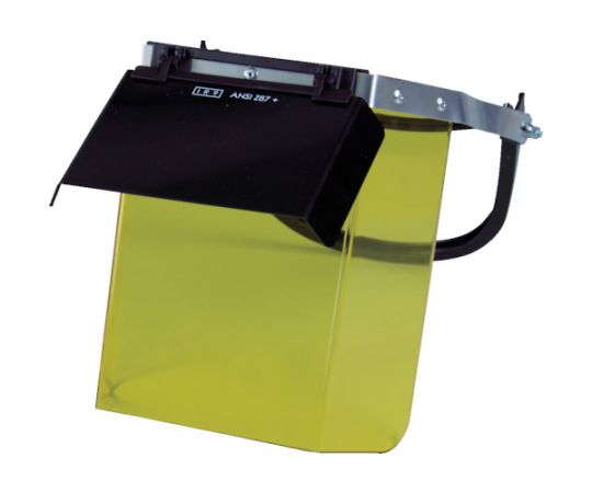 二重防災面　遮光・イエロ　ヘルメット取付タイプ　遮光度#9