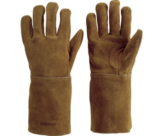 オイル加工革5本指溶接手袋　裏綿付