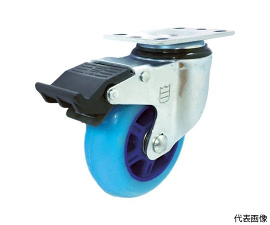 高弾性ウレタンキャスター　自在ストッパー付　PU車　102mm