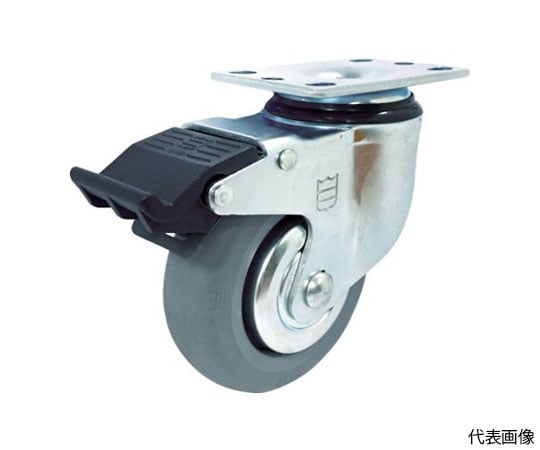 高弾性ゴムキャスター　自在ストッパー付　MIRゴム車　102mm