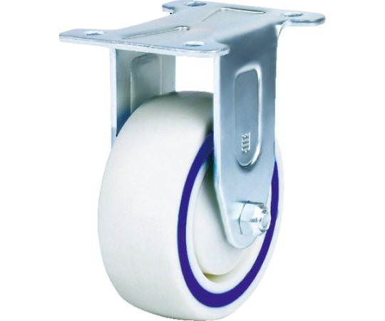 サンドイッチクッションキャスター　固定ナイロンゴム車　100mm