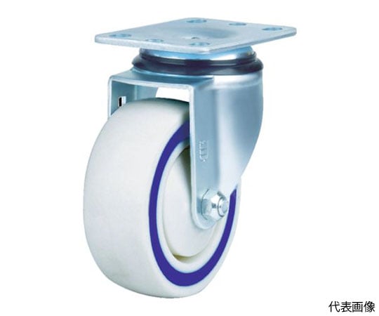 サンドイッチクッションキャスター　自在ナイロンゴム車　125mm