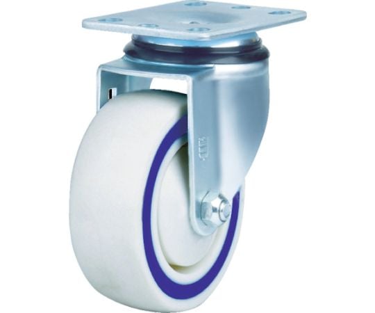 サンドイッチクッションキャスター　固定ナイロンゴム車　125mm