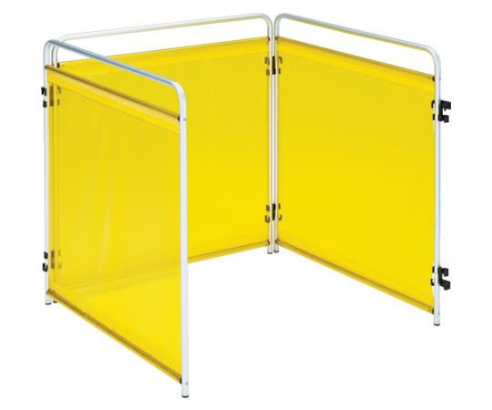 小型溶接遮光フェンス　900mm角　三面セット　黄