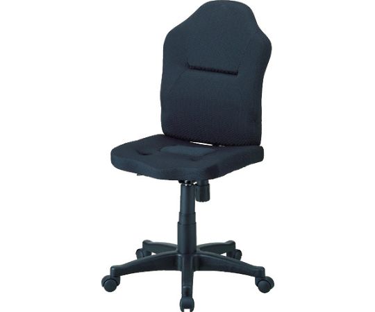 オフィスチェア ダブルクッション 長時間椅子（肘掛無し） ブラック TWCC-BK