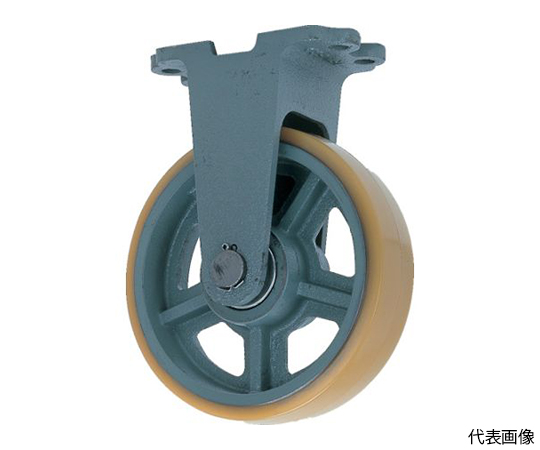 鋳物重荷重用ウレタン車輪固定車付き　UHBーk300X100