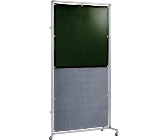 遮光火花兼用衝立（ダークグリーン×A種シート）1×2　接続型　キャスター