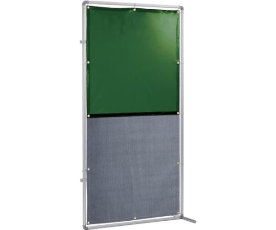 遮光火花兼用衝立（グリーン×A種シート）1×2　接続型固定足
