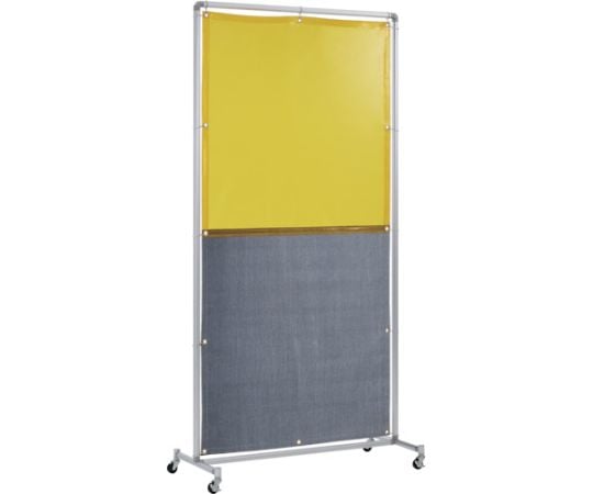 遮光火花兼用衝立（イエロー×A種シート）1×2　単体キャスター