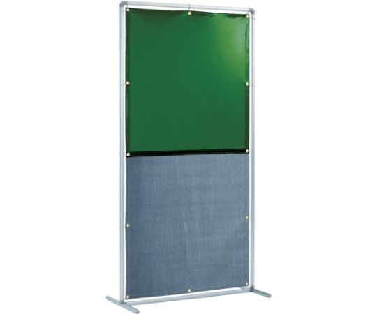 遮光火花兼用衝立（グリーン×A種シート）1×2　単体固定足