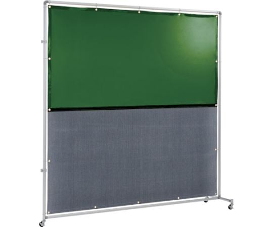 遮光火花兼用衝立（グリーン×A種シート）2×2　接続型キャスター足