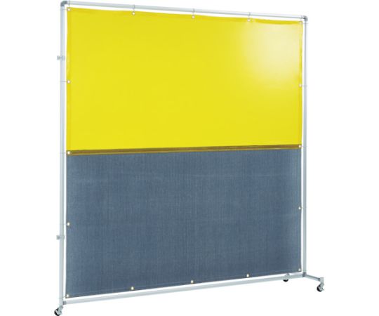 遮光火花兼用衝立（イエロー×A種シート）2×2　接続型キャスター足