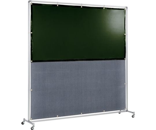 遮光火花兼用衝立（ダークグリーン×A種シート）2×2　単体型キャスター足