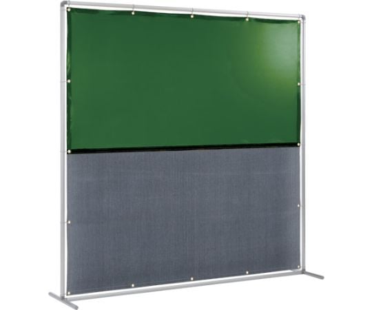 遮光火花兼用衝立（グリーン×A種シート）2×2　単体型　固定足