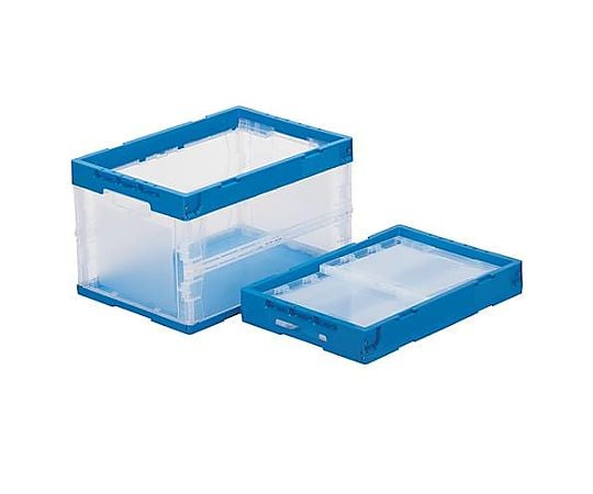 530x366x325mm/51.5L 折畳ｺﾝﾃﾅ(透明･青)