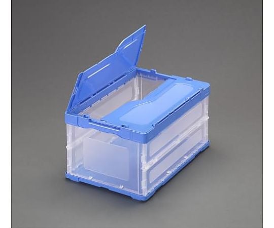 530x366x281mm/42.2L 折畳ｺﾝﾃﾅ(透明･青)