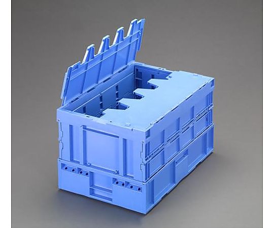 658x441x382mm/84.5L 折畳ｺﾝﾃﾅ(青/蓋付)